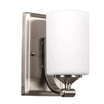 Hampton Bay Darlington 4.5 In. 1-LIGHT Brushed Nickel Transitional Wall Sconce. Fixed Price $27.00.