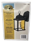 Hampton Bay Exterior Coach Lantern Black Finish Beveled Glass Shade, Fixture Nib. Fixed Price $14.99.