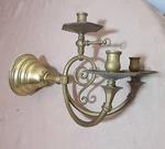 Antique 1800'S Brass Wall Mount Gas Converted Candle Holder Sconce Fixture. Fixed Price $85.04.