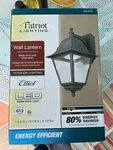 Patriot Lighting Elliot Outdoor Wall Lantern. New. Set Of 2. Black Finish.. Fixed Price $35.00.