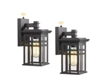 Jazava Black Dusk To Dawn Outdoor Hardwired Wall Lantern Sconce 2 Pk. Fixed Price $99.00.