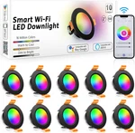 Smart 2" Led Recessed Lights, Rgb Color Changing, 10 Pack, Alexa/google Home Com. Fixed Price $248.99.