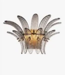 Smoked Tiered Glass Wall Lamp Philipp Plein Bel Air Brushed Brass Finish. Fixed Price $399.99.