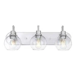 Hukoro 24 In. 3-LIGHT Brush Nickle Finish Vanity With Clear Glass Shade. Fixed Price $27.99.