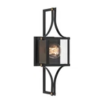 Savoy House Raeburn 1LT 18" Outdoor Wall Lantern, Black/brass 5-473-144. Fixed Price $220.80.