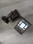 Lot Of 2-NUVO 12" Banyon Outside Wall Light, Clear Glass, Rustic Bronze 60-4922. Fixed Price $112.99.