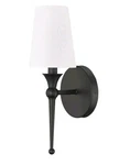 Millennium Lighting 17101 14" Tall Wall Sconce - Black With Linen Shade. Fixed Price $59.99.