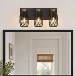 18'' Vanity 3 Light Led Metal Shade Bathroom Mirror Wall Sconce Black Fixture. Fixed Price $67.99.