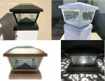 Solar Post Cap Lights With Pebbled Print Glass Frames And 2 Ultra Bright Smd. Fixed Price $34.99.