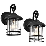 Micsiu Textured Black Outdoor Wall Light 2 Pack H9.8" Standard,. Fixed Price $92.99.