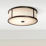 Generation Lighting Dakota 14" Espresso And White Glass Ceiling. Fixed Price $223.20.