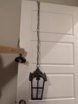 Slypadan Motion Sensor Outdoor Pendant Lantern Black Aluminum 15.5". Fixed Price $40.00.