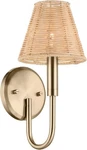 Bekah 1LIGHT Wall Sconce, Global Boho With Handwoven Rattan Shade In Ch.... Fixed Price $48.80.