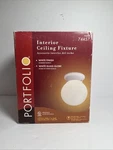 New Open Box Portfolio Interior Ceiling Light Fixture White Finish Glass. Fixed Price $19.00.