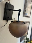 Robert Abbey Beaux Arts Wall Sconce Rust /frosted Amber Seeded Glass. Fixed Price $75.00.