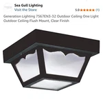 Sea Gull Lighting Single-light Outdoor Ceiling Fixture Clear 7567-32. Fixed Price $39.88.
