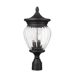 Z-lite Davina 3LT 9" Outdoor Post Mount Fixture, Black/ribbed 5016PHMR-BK. Fixed Price $210.80.