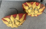 Vintage Wall Sconce Ceramic Light Set Of 2 Justice Design Sunshine Face. Fixed Price $179.99.