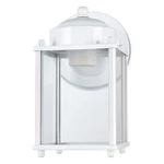 Mainstays 8" Classic White Outdoor Wall Light, Metal Fixture Clear Glass Lens. Fixed Price $24.99.
