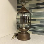 Vintage Brass & Copper Cargo Light Lantern Star Of India 1820 Converted To Elec. Fixed Price $120.00.