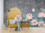 3D Pink Lotus Moon G16981 Wallpaper Murals Removable Self-adhesive Honey. Fixed Price $64.87.