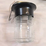 Volume Lighting Flush Mount Ceiling Black Clear Glass Metal V7316-5. Fixed Price $17.49.