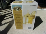 Hampton Bay Exterior Caoch Lantern - Polished Brass. Fixed Price $24.00.