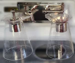 Capital Lighting 15" Wide Bathroom Vanity With Glass Shades Open Box. Fixed Price $40.00.