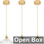 Golmuse 3 Set Pendant Hanging Lights, Clear/gold. Fixed Price $74.01.