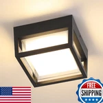 Outdoor Porch Light Led Flush Mount For Wall Ceiling, Square Exterior. Fixed Price $66.07.