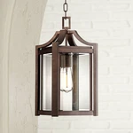 Rockford Rustic Farmhouse Outdoor Hanging Light Fixture Bronze 17" Damp Rated. Fixed Price $274.99.