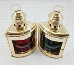 New Brass Oil Lamp Port & Star Board Lantern Vintage Red Green Home Cor. Fixed Price $112.57.