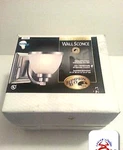 Hampton Bay 1-LIGHT Brushed Steel Finish Wall Sconce 133-224. Fixed Price $29.98.