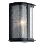 Kichler 59090DBK - Timmin 10" Tall Wall Light W/ Clear Seeded Glass Black. Fixed Price $74.99.