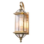 Solid Copper Outdoor Wall Light, 18.5" Satin Brass Porch Lantern With Beveled.... Fixed Price $166.92.