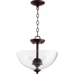 Quorum Light 13.75' Dual Mount, Oiled Bronze/clear Seeded Glass 2840-14-86. Fixed Price $44.99.