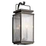 Kichler Manningham Outdoor Wall 2LT, Olde Bronze, Clear Seeded - 49385OZ. Fixed Price $389.99.