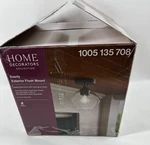 Home Decorators Everly Exterior Flush Mount Light Matte Black Finish & Glass. Fixed Price $23.72.