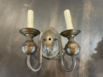 Vintage Hinkley 2-ARM Wall Sconce Antique Brass 9" Untested B120. Fixed Price $29.99.