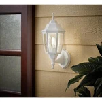 Hampton Bay 14.37 In. White Dusk Dawn Decorative Outdoor Wall Lantern Sconce. Fixed Price $34.90.