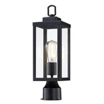 Pia Ricco 16.5 In. Matte Black Outdoor Post Lantern Light W/ Clear Glass Shade. Fixed Price $23.99.