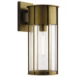 Kichler Camillo Outdoor 8" Light Wall Sconce, Natural Brass - 59081NBR. Fixed Price $389.99.