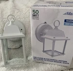 Maxxima White Led Outdoor Wall Lantern Light Porch Garage Dusk Dawn Sensor New. Fixed Price $24.98.