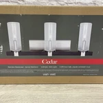 Canarm IVL762A03BKN Cedar Light Vanity Matte Black Seeded Glass. Fixed Price $40.00.