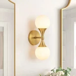 North 6.4 In. 2-LIGHT Gold Bubble Modern Up And Down Wall Sconce With Opal Glass. Fixed Price $98.61.