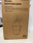 Hampton Bay LDN1603AX-01/MB Outdoor Wall Lantern, Matte Black, Seeded Glass. Fixed Price $117.99.