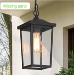 Lnc Matte Black Modern 1-LIGHT Lantern Outdoor Hanging Geometric Pendan. Fixed Price $40.00.