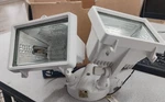 Lithonia Lighting Floodlight Mini Twin Head Model Oftm 300Q 120 Lp Wh. Fixed Price $20.00.