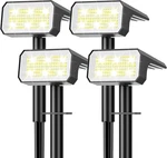 Solar Spot Lights Outdoor, 4 PACK/118 Led Modes Auto On/off Landscape. Fixed Price $50.66.