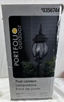 Portfolio Outdoor Post Lantern Matte Black Finish Clear Glass 0356744. Fixed Price $45.00.